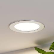 Prios LED inbouwlamp Cadance, zilver, 17 cm, CCT, IP44