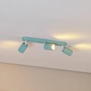 Plafondspot Livia, mintgroen, 52 cm, 3-lamps, metaal, GU10