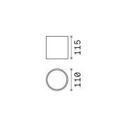 Ideal Lux plafondlamp Gun, koffiebruin, aluminium, IP44, GU10
