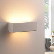 Lidby wandlamp Benno, 29 cm, gips, wit, hoekig, G9