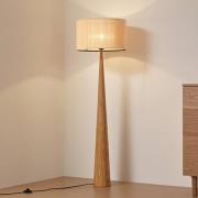 Lucande vloerlamp Fabrena, naturelkleurig, bamboe, hoogte 138 cm