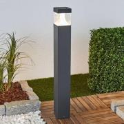 Lucande LED tuinpadverlichting Egon, hoogte 90 cm, grafietgrijs, IP54
