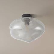 Lindby plafondlamp Lelia, rookgrijs, glas, Ø 35 cm
