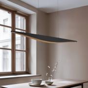 Lucande LED hanglamp Clavit, zwart, 140 cm, CCT