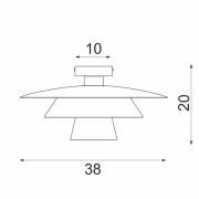 Plato plafondlamp, mosterdgeel, metaal, Ø 38 cm, E27
