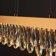 LED hanglamp Celestia, lengte 110 cm messingkleurig kristal