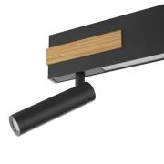 LED plafondspot Streamline, lengte 60 cm, zwart, 2-lamps.