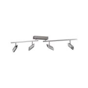 LED plafondspot Risell, lengte 104 cm, aluminiumkleurig