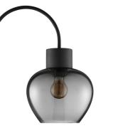 Vloerlamp Ligari, zwart/rookgrijs, hoogte 164 cm metaal/glas