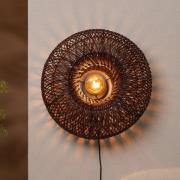 GOOD & MOJO wandlamp Arizona, rood, Ø 50 cm, bamboe, stekker