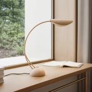 Lucande tafellamp Rivera, beige, metaal, steen, 51 cm, G9