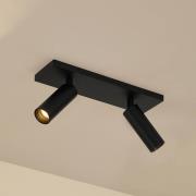 Arcchio plafondspot Brinja Slim, zwart, 2-lamps GU10 MR11
