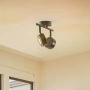 Lindby spot Jyla, zwart, 4.000 K, 2-lamps, GX53