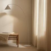 Lindby booglamp Triangolo, beige, hoogte 195 cm, metaal, E27
