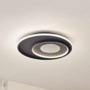 Lindby LED plafondlamp Inessa, Ø 51 cm, zwart, CCT, dimbaar
