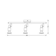 OSRAM plafondspot, zilver, metaal 3-lamps GU10-LED 2.700 K