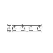 OSRAM LED plafondlamp Jupiter, 4-lamps, zilver, metaal