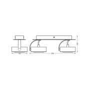 OSRAM LED plafondspot VENUS zwart 2-lamps metaal 3.000 K