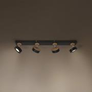 OSRAM LED plafondspot PLUTO, zwart, 4 spots, 3.000 K