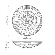 Plafondlamp Inglenook, Tiffany-stijl, staal, glas, kleurrijk