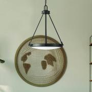 Hanglamp Collier, zwart, Ø 54,3 cm, staal, glas, E14