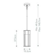 Buiten hanglamp Camillo, messingkleurig, aluminium, glas, E27