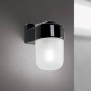 Wandlamp Ostia, zwart, keramiek, satijnglazen, E27