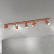 Plafondspot Sean, koraalrood, 5-lamps, aluminium, GU10