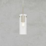 Hanglamp Tibia, stekker, helder/nikkelkleurig, Ø 7 cm