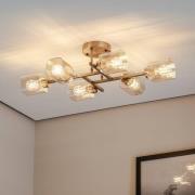 Plafondlamp Horia antiek goud/oranje 80x40 cm glas/metaal 6-lamps