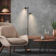 Vloerlamp Duta, zwart/licht hout, hoogte 160 cm Metaal/hout