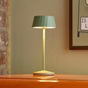 LED tafellamp op accu Facetta, groen, hoogte 22 cm, metaal, CCT