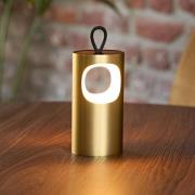 LED tafellamp op accu Lunari, goudkleurig 16 cm metaal CCT IP44