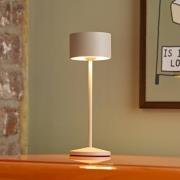 LED tafellamp Veluna, beige, hoogte 25 cm, IP44, dimbaar CCT