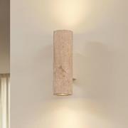 Lucande wandlamp Tavira, travertin, steen, Up/Down