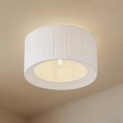 Lindby plafondlamp Virelle, wit, textiel, Ø 40 cm, E27