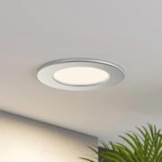 Prios LED inbouwlamp Cadance, zilver, 12 cm, set van 10, CCT
