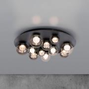 PURE LED plafondlamp Popup, grijs/rookgrijs, Ø 60 cm, 11-lamps.