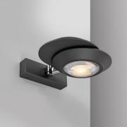 PURE LED wandlamp Oculis, zwart, 30 cm ijzer/glas, 2-lamps.