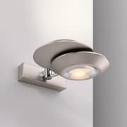 PURE LED wandlamp Oculis, zilverkleurig 30 cm, ijzer, 2-lamps.