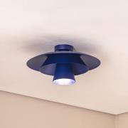 Plafondlamp Plato, donkerblauw, metaal, Ø 38 cm, E27