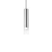 Ideal Lux hanglamp Look, chroomkleurig/helder, Ø 6 cm, glas