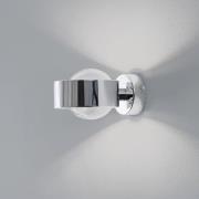 Wandlamp Mado, staal chroomkleurig, glas rookkleurig, 1-lamp