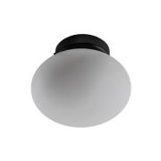 Plafondlamp Ufo, zwart/wit, Ø 18 cm, glas, G9