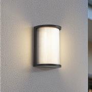 Lindby LED buiten wandlamp Calvik, zwart, geribbeld, IP44