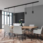 RAIL 230 V railsystem, zwart, 4 hangers, lengte 1,5 m