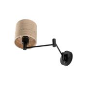 Wandlamp Solo, cilinder, jute licht