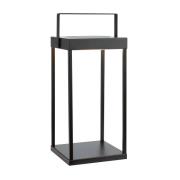 LED-zonnelantaarn Pure, zwart, USB, metaal, hoogte 42 cm