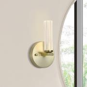 LED badkamer wandlamp Aberdeen, hoogte 24 cm, messingkleurig metaal