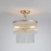 Plafondlamp Lara, Ø 35 cm, goudkleurig/helder, glas/metaal